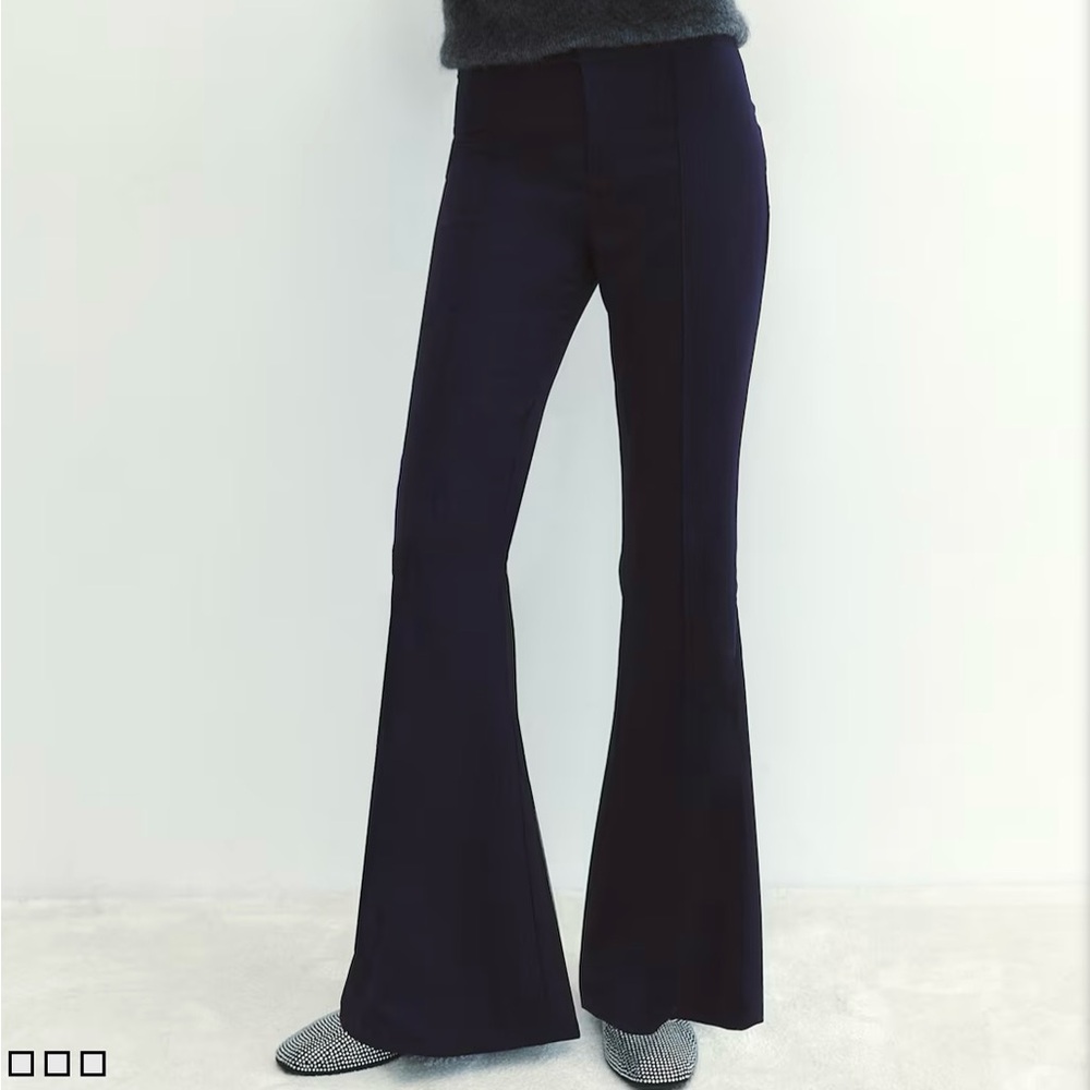 Dark Navy Blue Flared Trousers